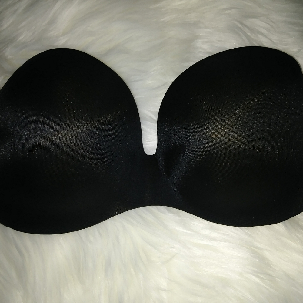 Warmers black satin strapless bra Nwot